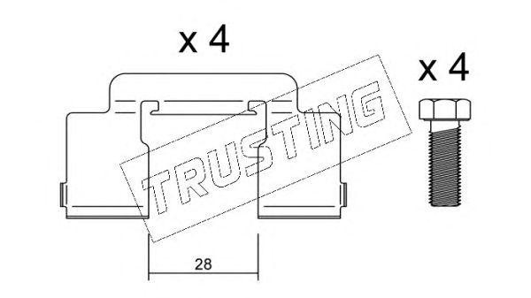 Комплектующие, колодки дискового тормоза KIT035 TRUSTING