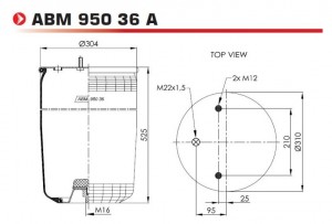 Баллон пневматической рессоры ABM95036A TIPTOPOL