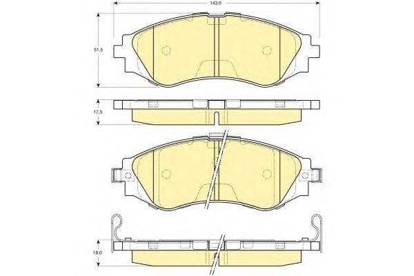 Комплект тормозных колодок, диско 6132169 GIRLING