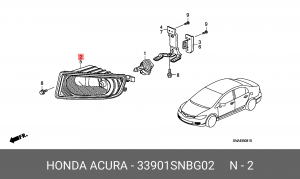Фара противотуманная 33901SNBG02 HONDA
