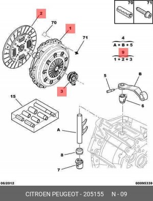 Комплект сцепления 2051 55 CITROEN PEUGEOT