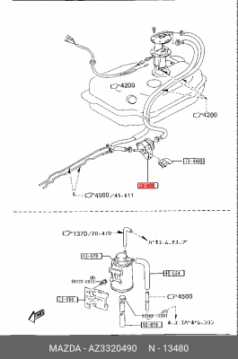 Деталь AZ3320490 MAZDA