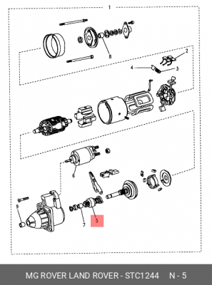 Привод с механизмом свободного хода, стартер STC1244 MG ROVER LAND ROVER