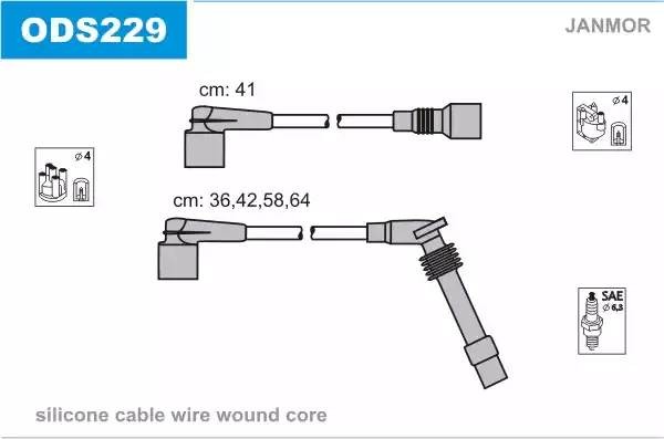 Ккомплект проводов зажигания ODS229 JANMOR
