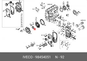 Уплотняющее кольцо, коленчатый вал 98454051 IVECO