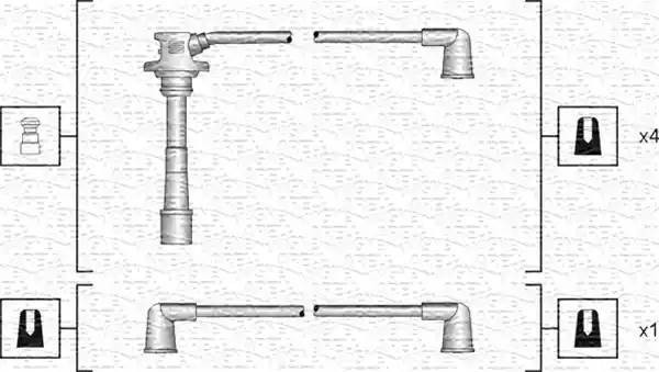 Ккомплект проводов зажигания 941318111176 MAGNETI MARELLI