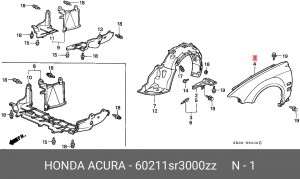 Крыло 60211SR3000ZZ HONDA