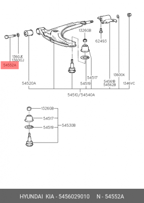 Болт крепления 5456029010 HYUNDAI KIA
