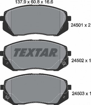 Комплект тормозных колодок, диско 2450101 TEXTAR