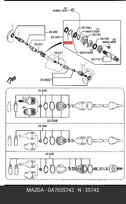 Сальник GA7025742 MAZDA