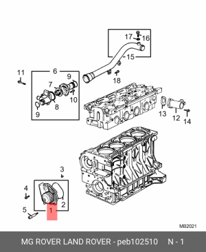 Водяной насос PEB102510 MG ROVER LAND ROVER
