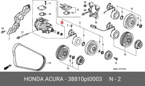 Компрессор, кондиционер 38810PT0003 HONDA