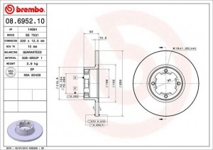 Тормозной диск 08.6952.10 BREMBO