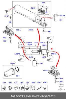 Бак. баллон RVK000012 LAND ROVER