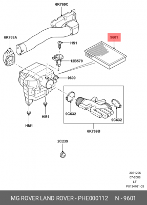 Воздушный фильтр PHE000112 MG ROVER LAND ROVER