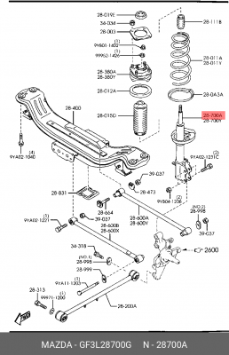 Амортизатор подвески GF3L28700G MAZDA