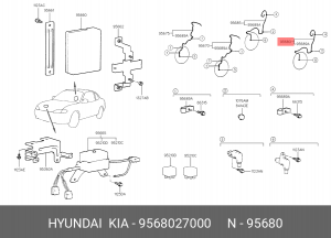Датчик, частота вращения колеса 95680-27000 HYUNDAI KIA