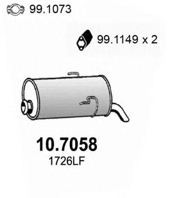 Глушитель выхлопных газов конечный 107058 ASSO