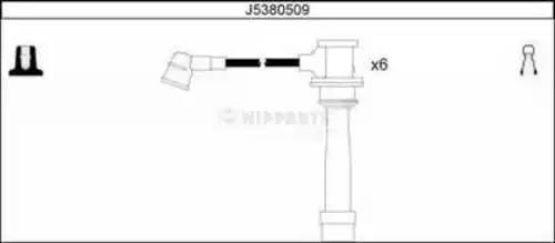 Ккомплект проводов зажигания J5380509 H B JAKOPARTS NIPPARTS