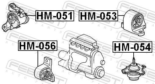 Подушка двигателя HM-054 FEBEST