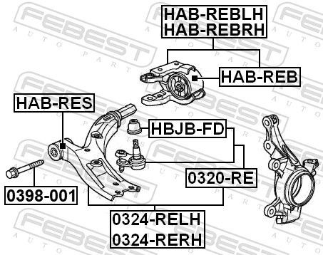 Опора шаровая подвески 0320-RE FEBEST