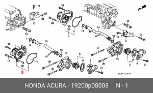Водяной насос 19200P08003 HONDA