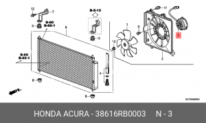 Вентилятор охлаждения радиатора ДВС 38616RB0003 HONDA