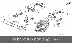 Задний фонарь 33501S5SG01 HONDA