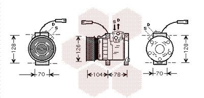 Компрессор, кондиционер 0200K168 VAN WEZEL