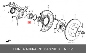 Комплект подшипника ступицы колеса 91051689013 HONDA