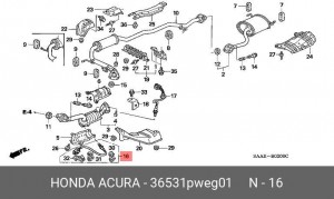 Лямбда-зонд 36531PWEG01 HONDA
