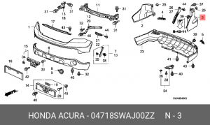 Панель боковая бампера 04718SWAJ00ZZ HONDA
