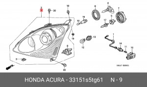 Основная фара 33151S5TG61 HONDA