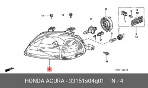 Основная фара 33151S04Q01 HONDA