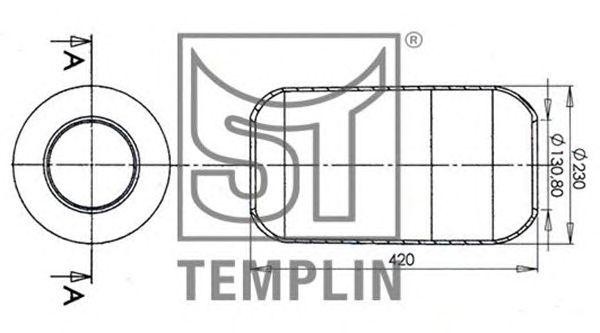 Кожух пневматической рессоры 040606006520 TEMPLIN