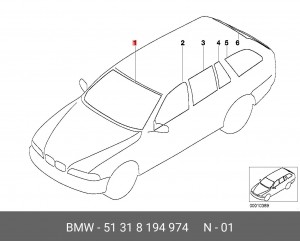 Стекло ветровое 51 31 8 194 974 BMW