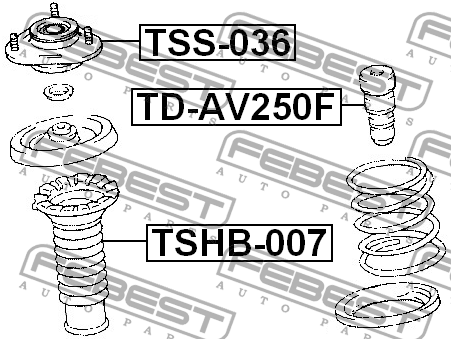 Отбойник амортизатора подвески TD-AV250F FEBEST
