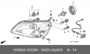 Указатель поворота 34301S5A003 HONDA