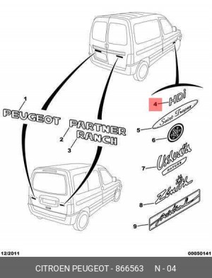 Наклейка 8665 63 CITROEN PEUGEOT
