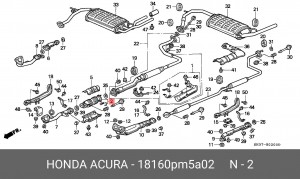 Катализатор 18160PM5A02 HONDA
