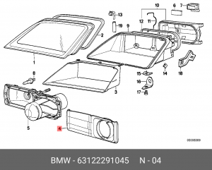 Облицовка, основная фара 63 12 2 291 045 BMW