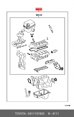 Комплект прокладок, двигатель 04111-97403 DAIHATSU