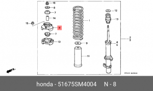Ремкомплект, опора амортизационной стойки 51675SM4004 HONDA