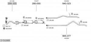 Средний глушитель выхлопных газов 233565 BOSAL