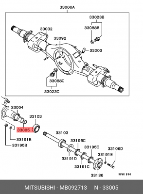 Сальник редуктора моста MB092713 MITSUBISHI