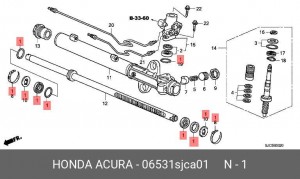 Механизм рулевой (ремкомплект) 06531SJCA01 HONDA