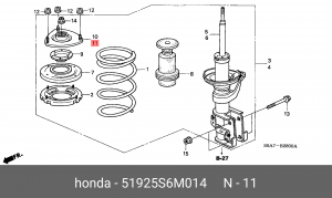 Опора амортизатора подвески 51925S6M014 HONDA