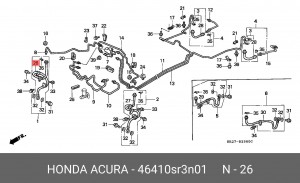 Тормозной шланг 46410SR3N01 HONDA