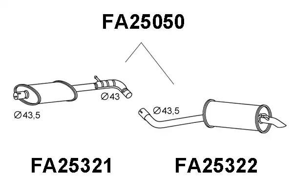 Глушитель выхлопных газов конечный FA25050 VENEPORTE