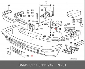 Бампер передний 51 11 8 111 249 BMW